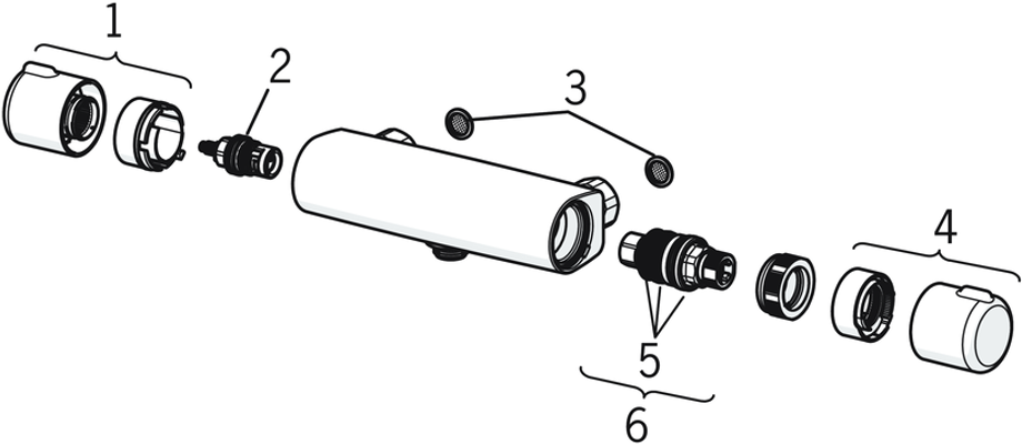 Hansa HA Brausebatt. HANSAMICRA ECO 5815 chr 6 L / min, DN 15, Farbe chrom Bild 3