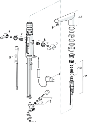 Hansa HA Küchenarm. mit Spülm.ventil HANSAFIT 6524 230/5 V Ausld. 193 mm chr, DN 15, Farbe chrom Bild 2