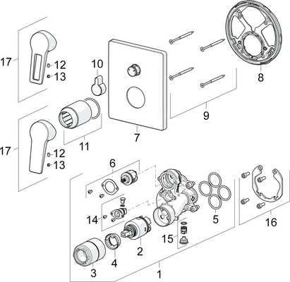 Hansa Funktionseinheit BLUEBOX Hansatwist für Einhand-Unterputz-Badebatterie, mit IS, 185 x 150 mm, Farbe chrom Bild 3