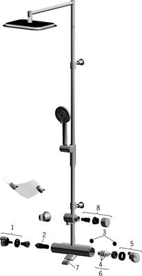 Hansa HA Regenbrause-Duscharmatur HANSAFIT 6516 3-strahlig Ausld. 485 mm chr, DN 15, Farbe chrom Bild 3