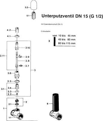 Hansa Unterputzteile für Unterputzventil 1/2" Bild 2