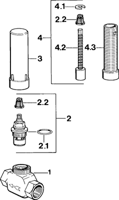 Hansa UP-Teile mit Keramikscheiben für Unterputz-Ventil 1/2" Bild 2