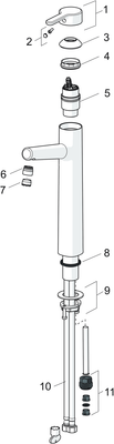 Hansa HA EHM WT-Batt. HANSADESIGNO Style 5169 Ausld. 150 mm chr, DN 15, Farbe chrom Bild 3