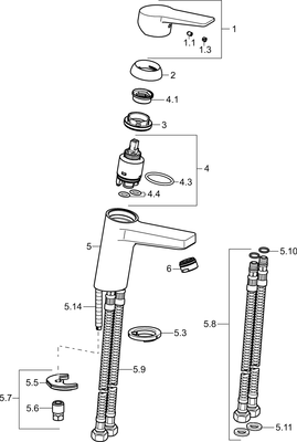 Hansa Twist XL-Einhebel-Waschtischmischer Vollh, ohne Ablaufgarnitur, Höhe: 163 mm, Ausladung 123 mm, 163 x 123 mm, Farbe chrom Bild 3