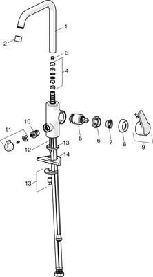 Hansa HA EHM Küchenarm. mit Spülm.ventil HANSAPOLO 5160 Ausld. 203 mm chr, DN 15, Farbe chrom Bild 3