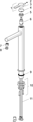 Hansa HA EHM WT-Batt. HANSADESIGNO Style 5169 Ausld. 171 mm chr, DN 15, Farbe chrom Bild 3