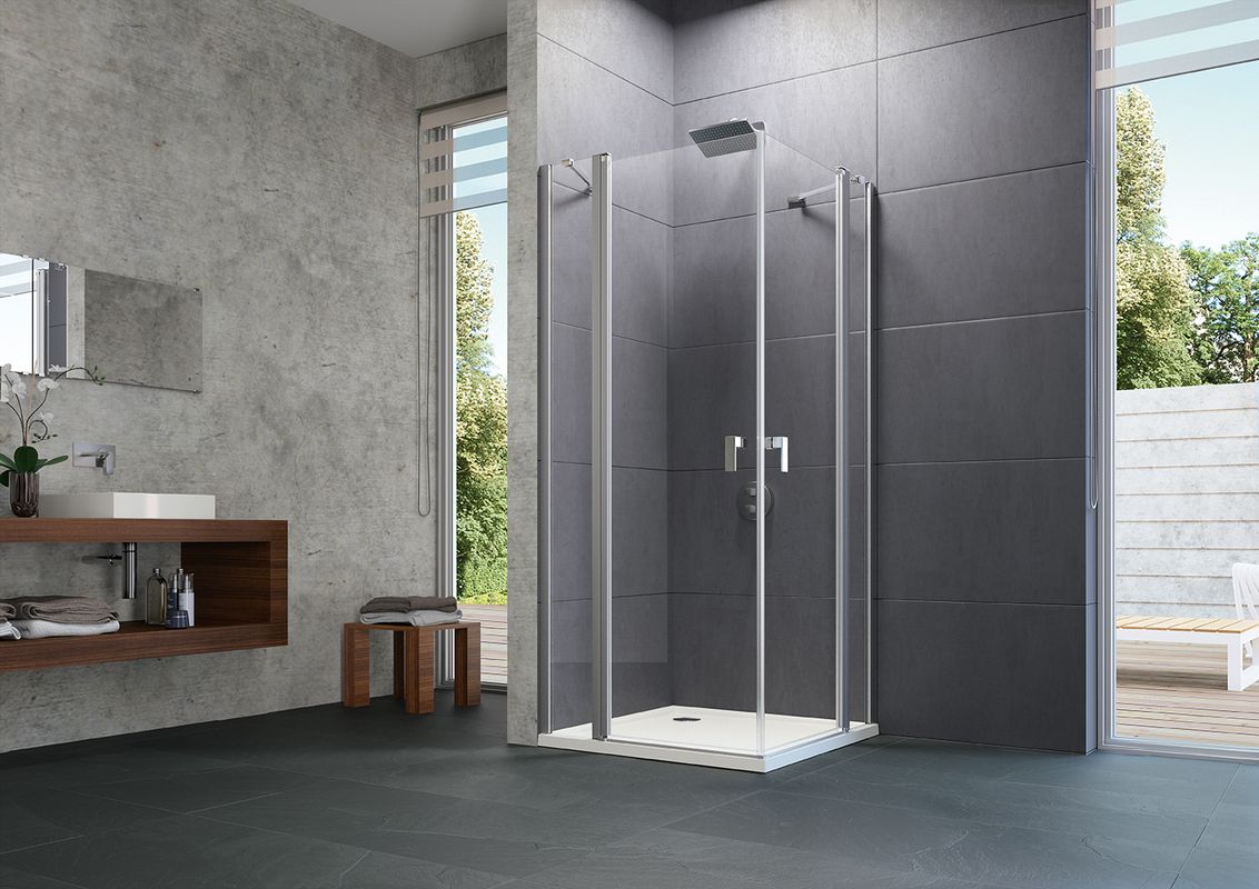 Hüppe HP DA Design pure 4-Eck STMFS-N / S/E 800 BG H: 2000, weiss, Bronze Anti-Plaqü, Farbe bronze Bild 1