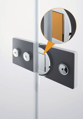 P&M Pendeltür für Eckeinstieg, BM, links,1000 x 2000 mm, ESG, XClean, 2000 x 1000 mm, Farbe schwarz Bild 2