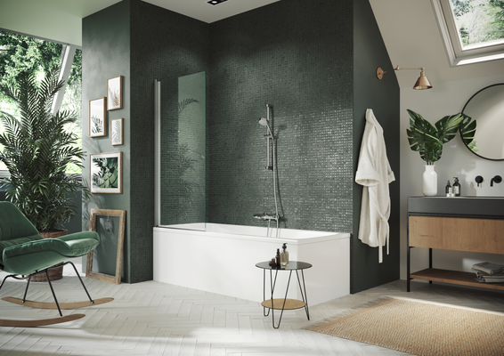 Hüppe HP BA Design pure BW1 750 H: 1500, silber, Grau Anti-Plaqü, Farbe silberfarben Bild 3