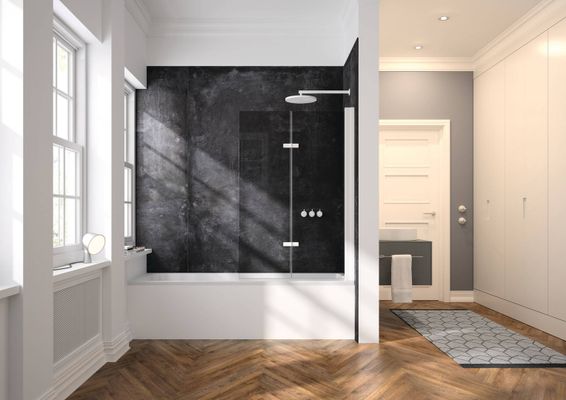 Hüppe HP BA Design pure BWSFT 1000 rechts H: 1500, silber, Grau Anti-Plaqü, Farbe silberfarben Bild 2
