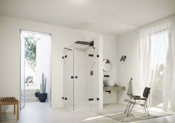 Hüppe HP DA SolvaPro RL 4-Eck STEmfS Massanf.7 Black Edition, klar, Farbe schwarz Bild 54