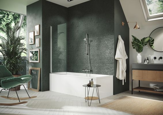 Hüppe HP BA Design pure BW1 750 H: 1500, silber, Grau Anti-Plaqü, Farbe silberfarben Bild 2