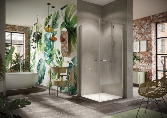 P&M Pendeltür für Eckeinstieg, BM, rechts,900 x 2000 mm, SIHL, ESG, 2000 x 900 mm Bild 5
