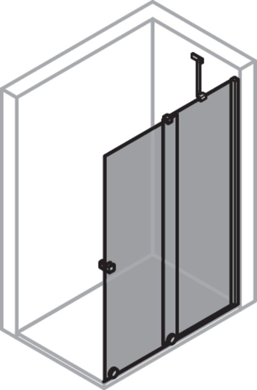 Hüppe HP DA Xtensa 4-Eck GT1mfS 1100 rechts H: 2000, 069, klar AP, A: 791, Stabib, Farbe transparent Bild 1