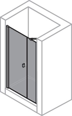 P&M Pendeltür Nische mit Nebenteil, links,800 x 2000 mm, ESG, 2000 x 800 mm, Farbe schwarz Bild 3