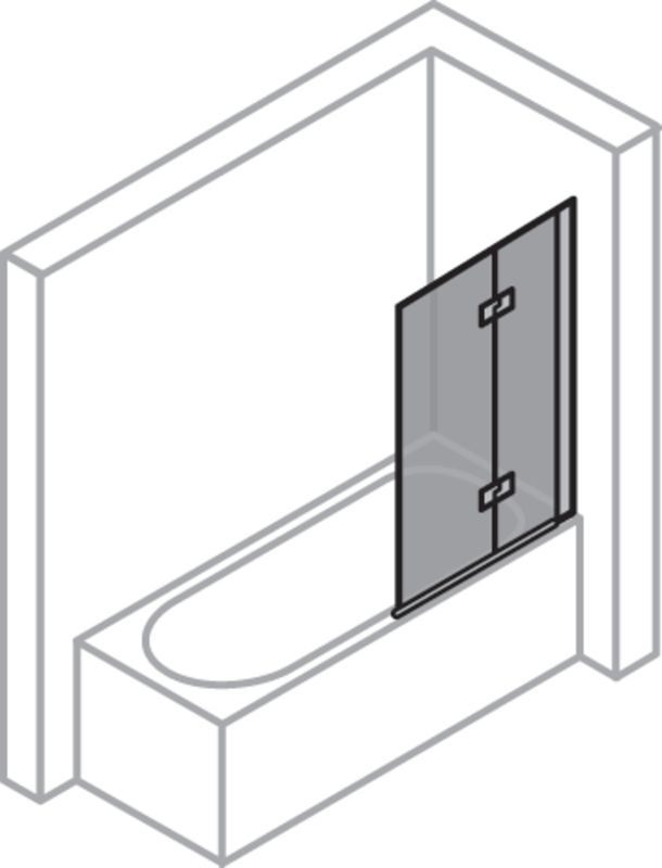 Hüppe HP BA Design eleg BWSFT 1000 rechts H: 1500, silber, klar Anti-Plaqü, Farbe silberfarben Bild 1