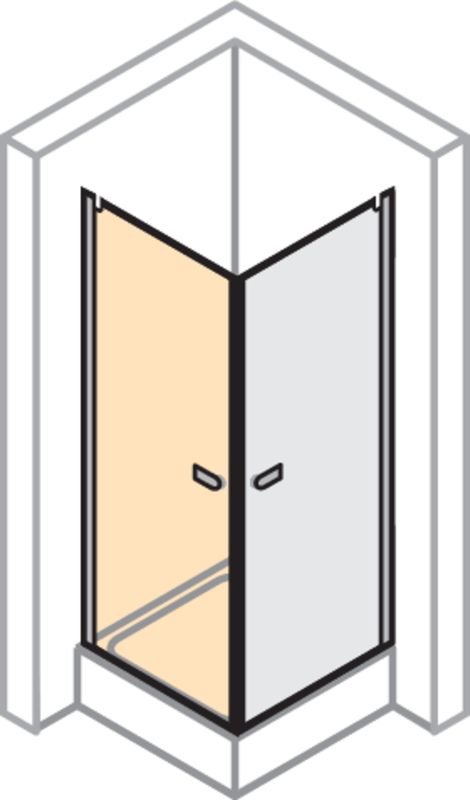 P&M Pendeltür für Eckeinstieg, links,800 x 2000 mm, SIHL, ESG, 2000 x 800 mm Bild 1