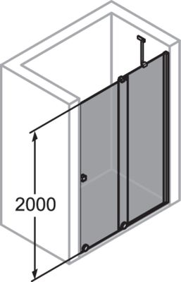 Hüppe HP DA Xtensa 4-Eck GT1mfS 1100 rechts H: 2000, 069, klar AP, A: 791, Stabib, Farbe transparent Bild 23