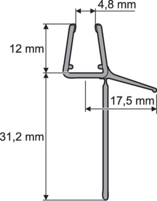 Hüppe Ablaufleiste, Länge 1000 mm, für 6 und 8 mm Glasstaerke (30 mm Lippe) Bild 2