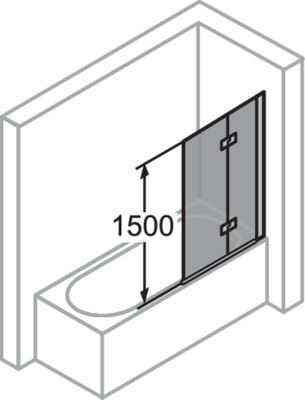 Hüppe HP BA Design eleg BWSFT 1000 rechts H: 1500, silber, klar Anti-Plaqü, Farbe silberfarben Bild 4