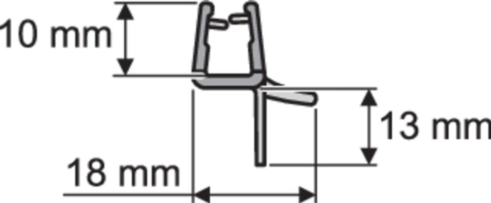 Hüppe Ablaufleiste gebogen, Länge 977 mm, für 8 mm Glasstaerke Bild 3