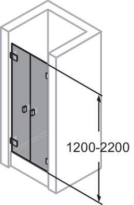 Hüppe HP DA SolvaPro RL 4-Eck PTN Massanf.1 black chrom, 366, A: 704, Farbe schwarz Bild 34