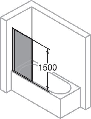 Hüppe HP BA Design eleg BW1 750 H: 1500, silber, Grau, Farbe silberfarben Bild 2