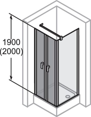 Hüppe HP DA Design pure 4-Eck PTS 800 H: 1900, klar, Farbe weiß Bild 5