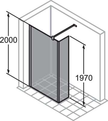 Hüppe HP DA Design eleg 4-Eck STMFSFWI 1200 H: 2000, Sand Plus Anti-Plaqü, Farbe weiß Bild 2