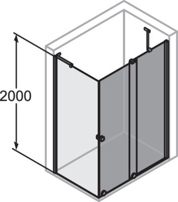 Hüppe HP DA Xtensa 4-Eck GT1mfS 1100 rechts H: 2000, 069, klar AP, A: 791, Stabib, Farbe transparent Bild 20