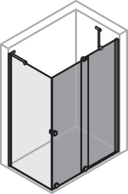 Hüppe HP DA Xtensa 4-Eck GT1mfS 1100 rechts H: 2000, 069, klar AP, A: 791, Stabib, Farbe transparent Bild 21