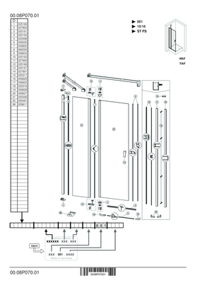 Hüppe HP DA Design pure 4-Eck STMFS-N / S/E 800 BG H: 2000, weiss, Bronze Anti-Plaqü, Farbe bronze Bild 3