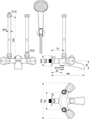 Ideal Standard Zweigriff Wannenarmatur Niederdruck Bild 2