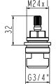 Ideal Standard Ideal Standa Jado Keramikoberteil 3/4", linksschliessend, Farbe grau Bild 2