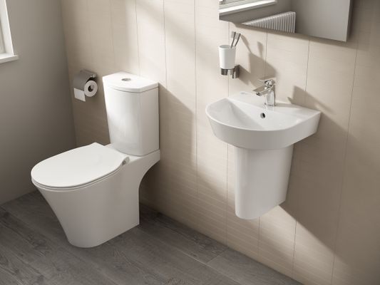 Ideal Standard ConnectAir Stand-Tiefspül-WC AquaBlade f Abg.auss.waagr, 400 x 365 x 665 x 665 mm, Farbe weiß Bild 9