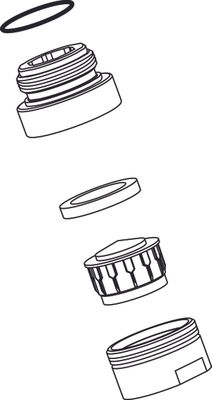 Ideal Standard Adapter, M21.5 x 1, M16.5 x 1, Cache M16.5 x 1, Farbe silberfarben Bild 2