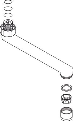 Ideal Standard Rohrauslauf 3/4", mit Strahlregler, Ausladung 160 mm, Farbe silberfarben Bild 3