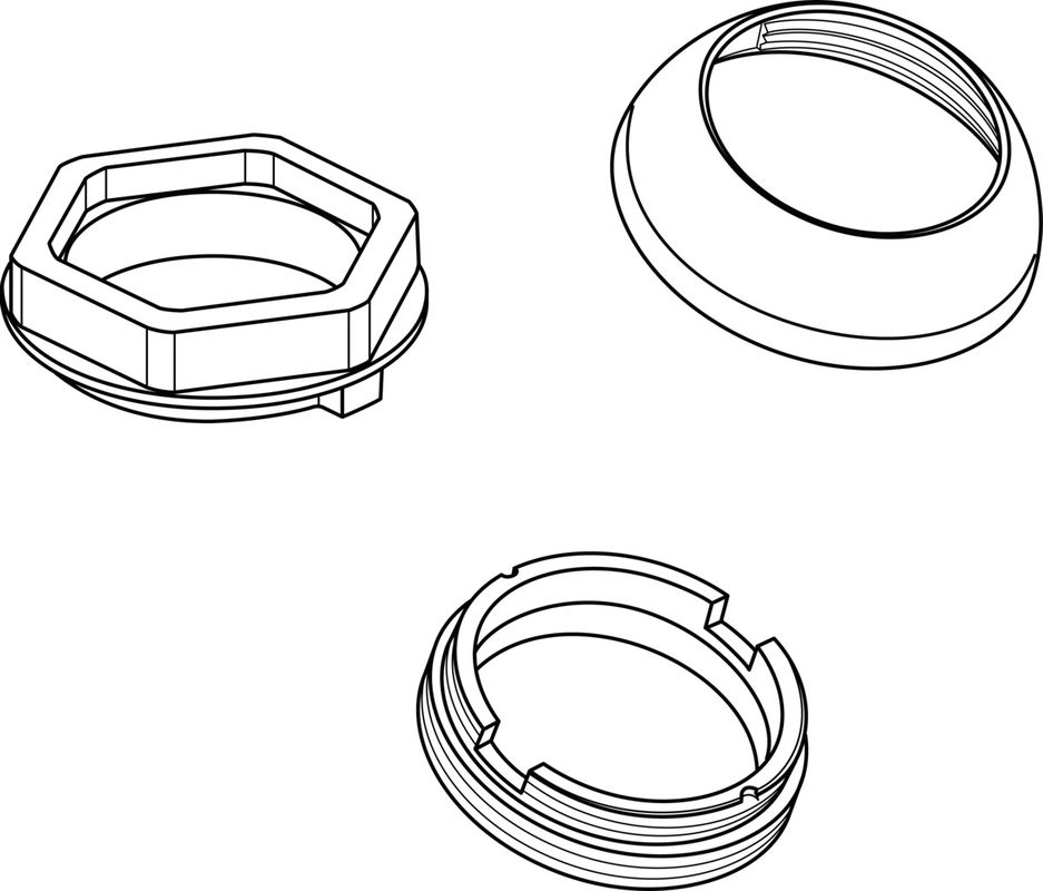 Ideal Standard Abdeckkappe, mit Gewinde ring und Schlüssel, Farbe silberfarben Bild 1