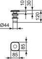 Ideal Standard Strada II Push open Ventil quadratisch, 85 x 85 x 30 mm, Farbe silberfarben Bild 5