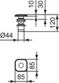 Ideal Standard Strada II Push open Ventil quadratisch, 85 x 85 x 30 mm, Farbe silberfarben Bild 6