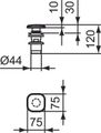 Ideal Standard Strada II Push open Ventil quadratisch, für HWB, 75 x 75 x 30 mm, Farbe chrom Bild 5