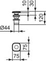 Ideal Standard Strada II Push open Ventil quadratisch, für HWB, 75 x 75 x 30 mm, Farbe chrom Bild 6