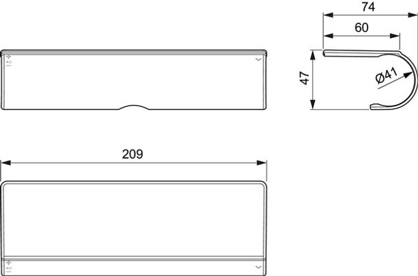 Ideal Standard Ablage Wrap-Over für Brausethermostate CeraTherm T25,50,100, 47 x 209 x 74 mm, Farbe silberfarben Bild 12