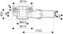 Ideal Standard Anschluss für Brausewannen DN 40, flach, 232 x 117 mm Bild 3