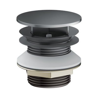 Keuco Schaftventil ohne Überlauf, mit Haube aus ABS, G 1 1/4", Schwarzchrom gebürstet, Farbe schwarzchrom Bild 3