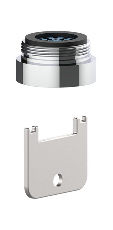 Keuco Strahlregler M24 x 1, diebstahlsicher, Farbe silberfarben Bild 1