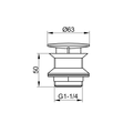 Keuco Schaftventil ohne Überlauf, mit Haube aus ABS, G 1 1/4", Schwarzchrom gebürstet, Farbe schwarzchrom Bild 7