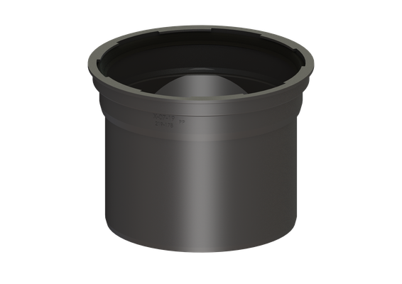 Kessel Verlängerungsstück DN 100 System 200 aus PP, 175 mm, Farbe grau Bild 2