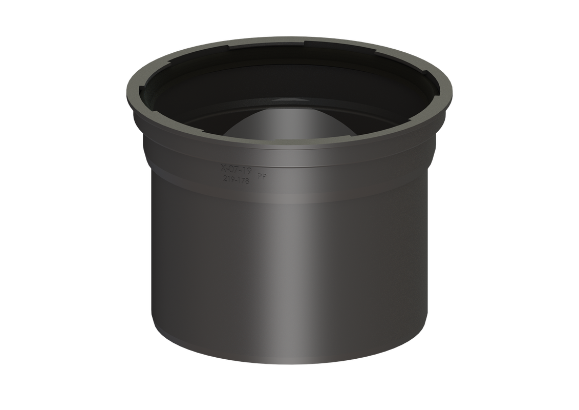 Kessel Verlängerungsstück DN 100 System 200 aus PP, 175 mm, Farbe grau Bild 1