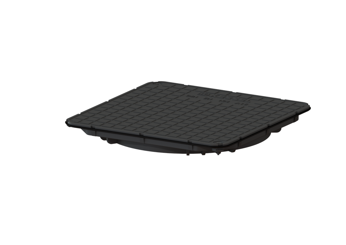 Kessel -Abdeckplatte, tagwasserdicht, 384 x 384 mm, Farbe schwarz Bild 1